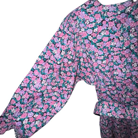 E.D. Michaels Vintage Floral Midi Dress Romantic Cottagecore Prairie Retro - Picture 6 of 12